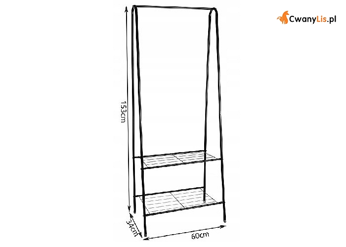Przydatny w pokoju, garderobie czy przy wejściu. Wolnostojący wieszak na ubrania