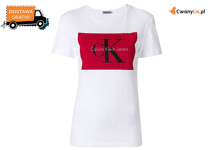 Damski T-shirt logowany marką Calvina Kleina
