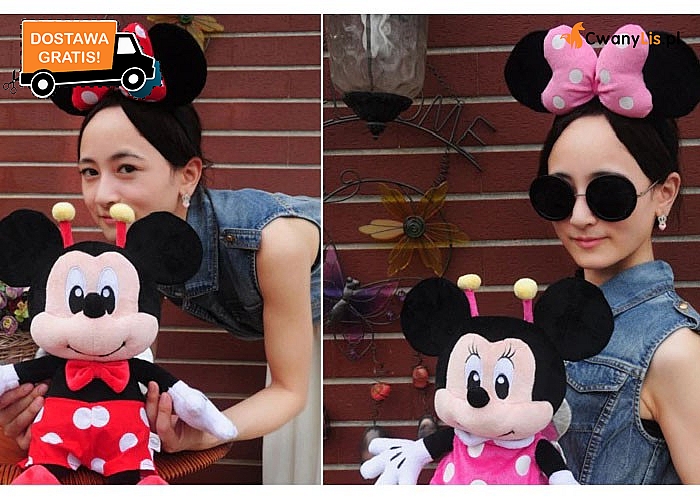 Oryginalna,pluszowa przepaska Disney – uszy Minnie z kokardą!