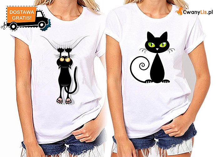 Hit! Koszulka damska z kotem! Mnóstwo wzorów! Najwyższa jakość!