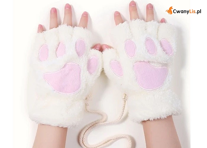 Rewelacyjne rękawiczki imitujące łapki, bardzo ciepłe i przyjemne w dotyku