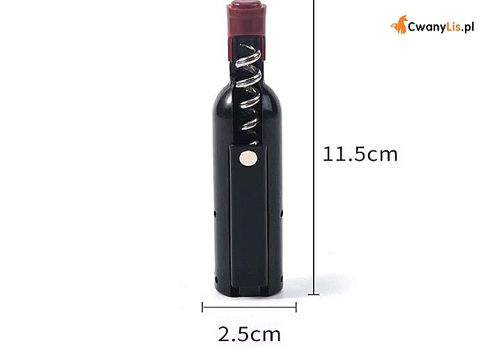 Korkociąg w kształcie butelki wina idealny na drobny prezent