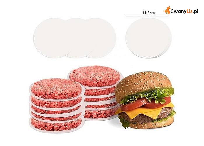 Zestaw 100 sztuk krążków nieprzywierających do hamburgerów