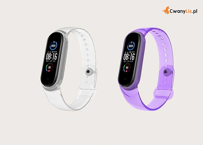Transparentny pasek zmieniający kolor do zegarków Xiaomi Mi Band 3/4, 5, 6