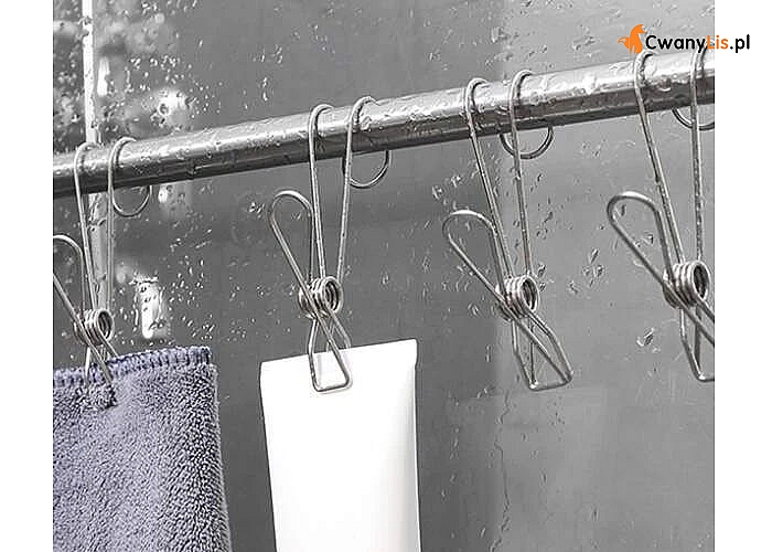 Estetyczny wieszak na ręczniki w formie klipsa sprawdzi się zarówno w łazience jak i kuchni