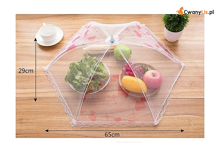 Kolorowa, rozkładana siatka przeciw owadom, która ochroni żywność