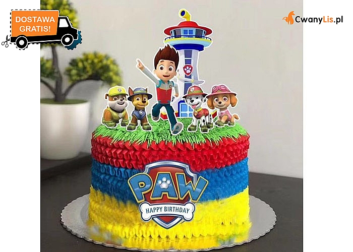 Topper na tort z bohaterami Psiego Patrolu sprawi wiele radość małemu jubilatowi