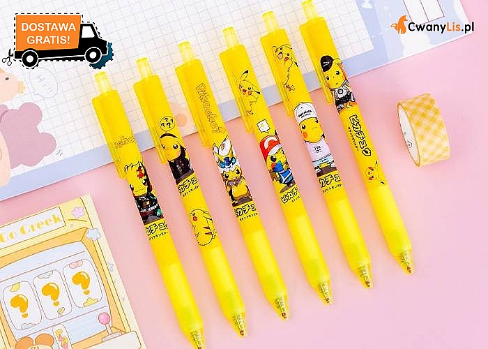 Zestaw długopisów szkolnych z motywem Pokemon