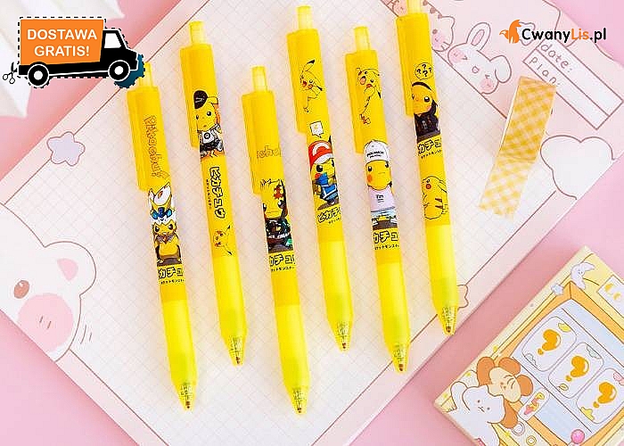Zestaw długopisów szkolnych z motywem Pokemon