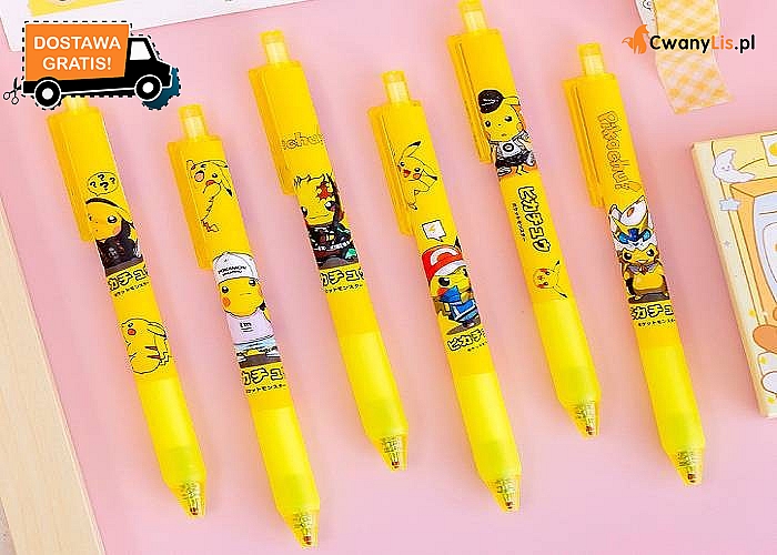 Zestaw długopisów szkolnych z motywem Pokemon