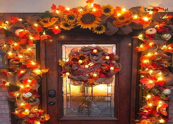 Girlanda podświetlane liście jesienne to piękna dekoracja wnętrza na jesień